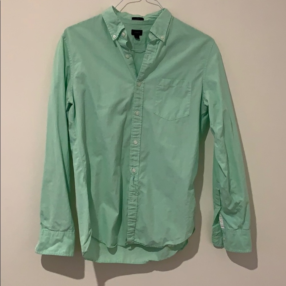 J Crew Green Button Down (Slim)